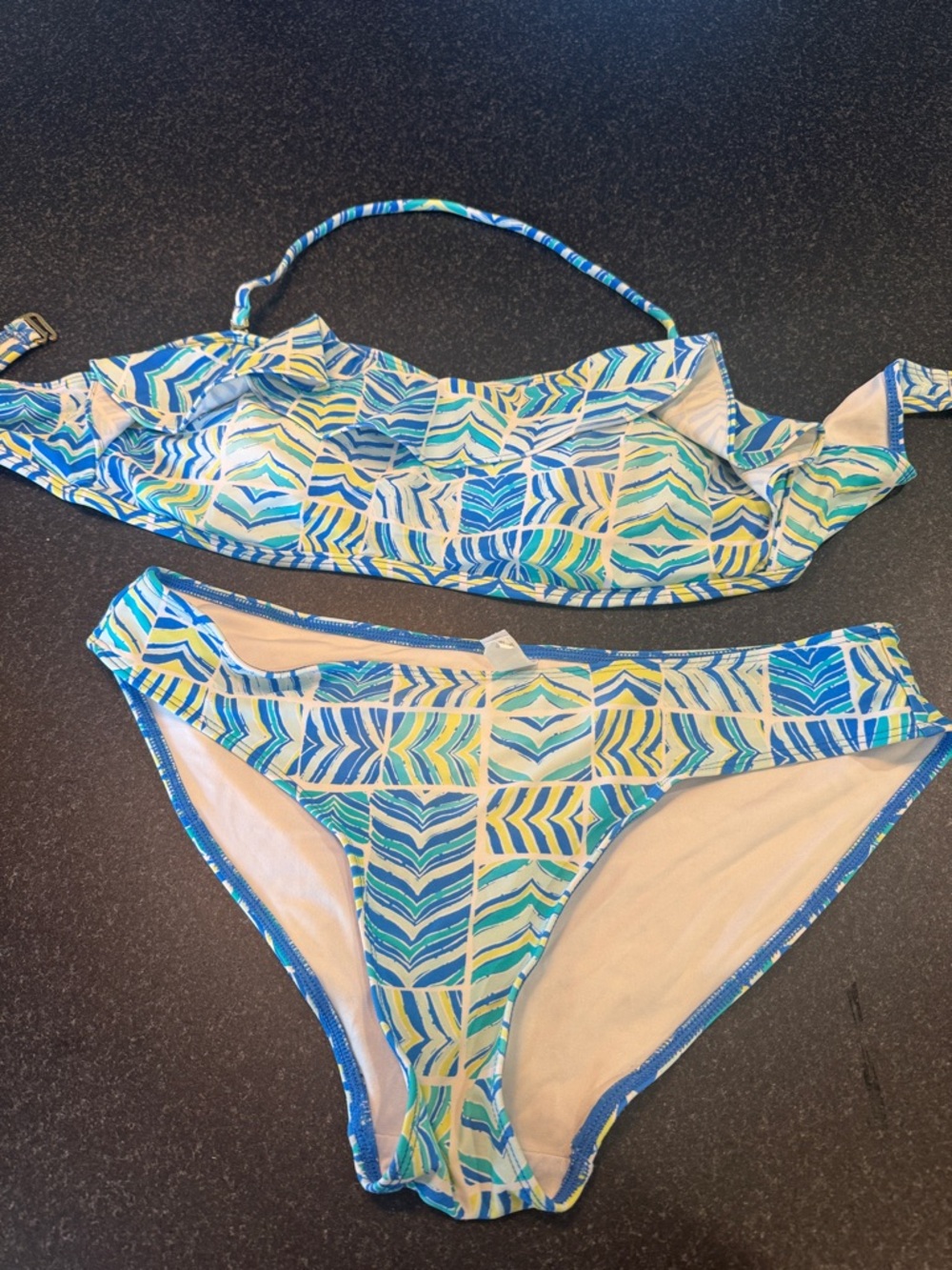Vineyard Vines Blue, Teal & Yellow Patterned Bikini